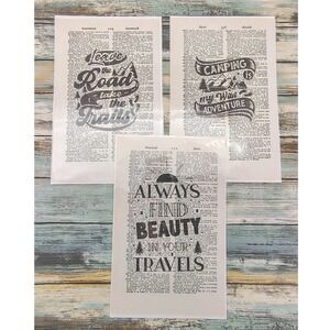 Camping Quotes Always Find Beauty Vintage Dictionary Page Decor Rustic Style